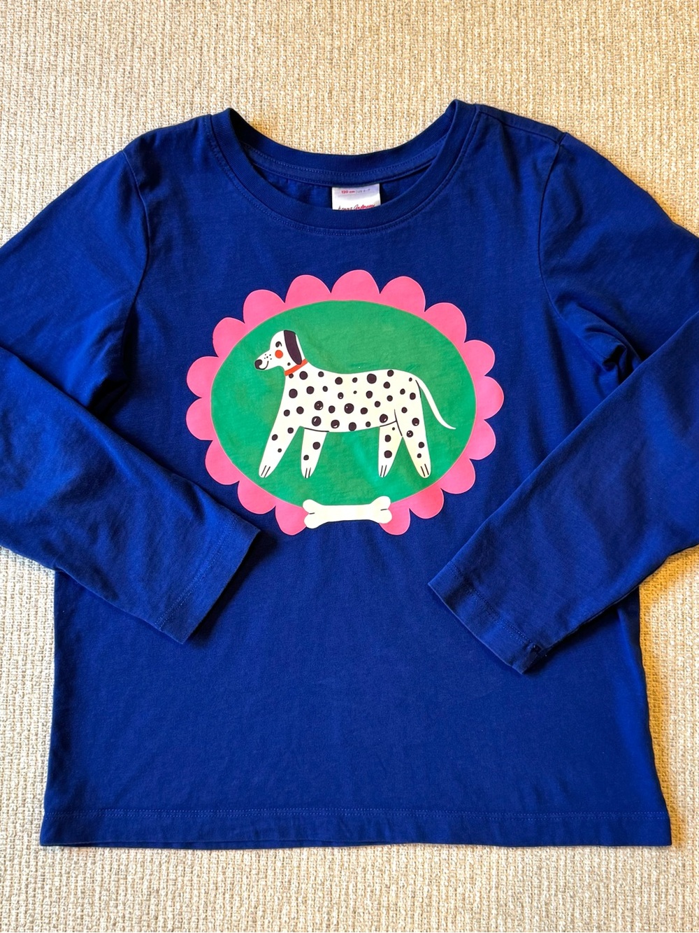 Hanna Andersson Size 120 cm 6 - 7 Long Sleeve T-Shirt Blue Dog Dalmatian Graphic